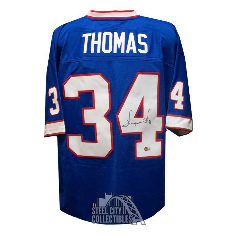 Thurman Thomas Autographed Buffalo Bills Mitchell & Ness Blue Football Jersey – Beckett BAS Authenticated