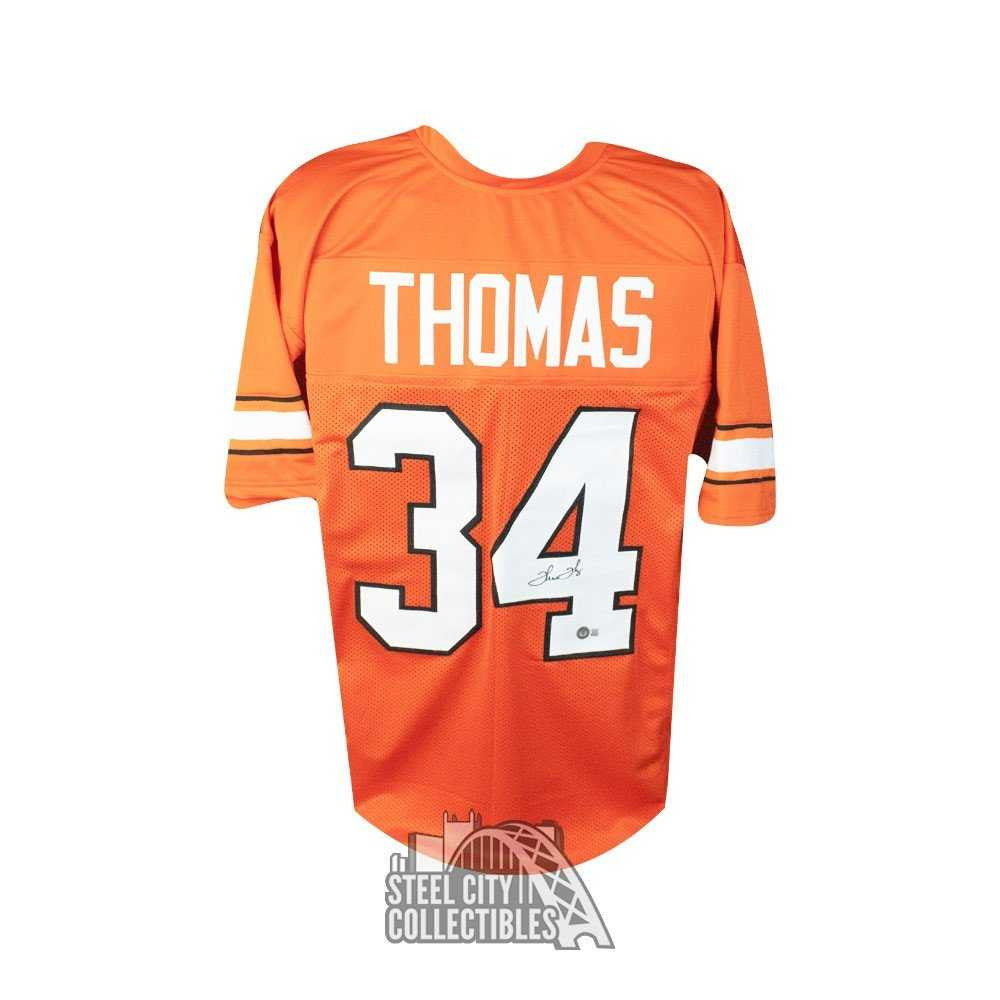 Thurman Thomas Autographed Oklahoma State Cowboys Custom Football Jersey – Beckett BAS COA