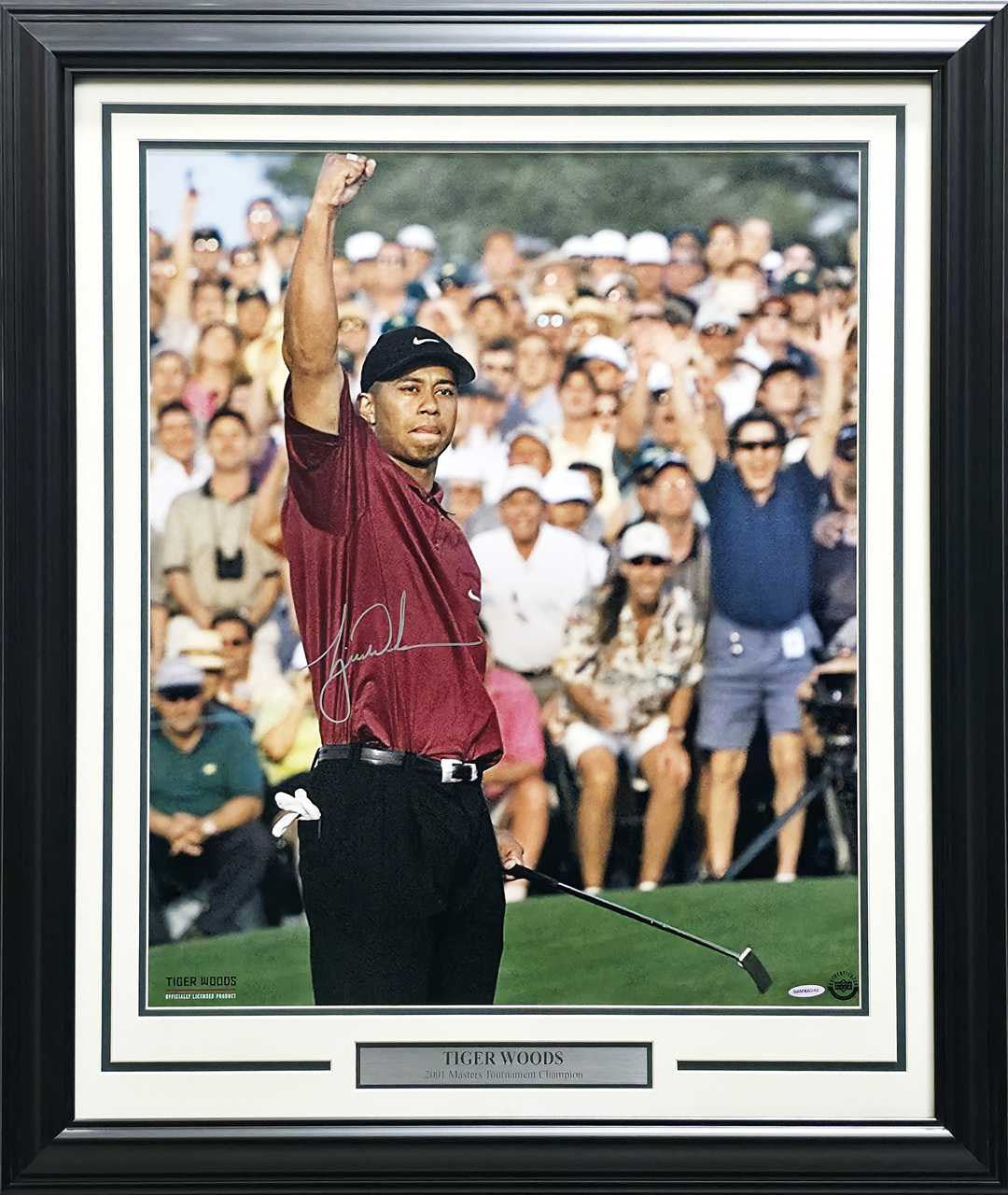 Tiger Woods Autographed Framed 20x24 Photo 2001 Masters UDA Holo #BAM166242