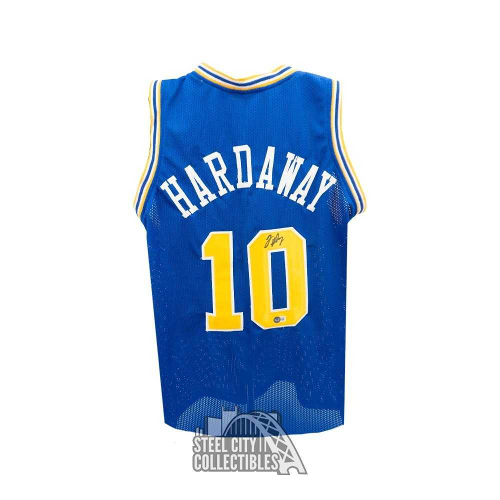 Tim Hardaway Autographed Golden State Custom Blue Basketball Jersey - BAS