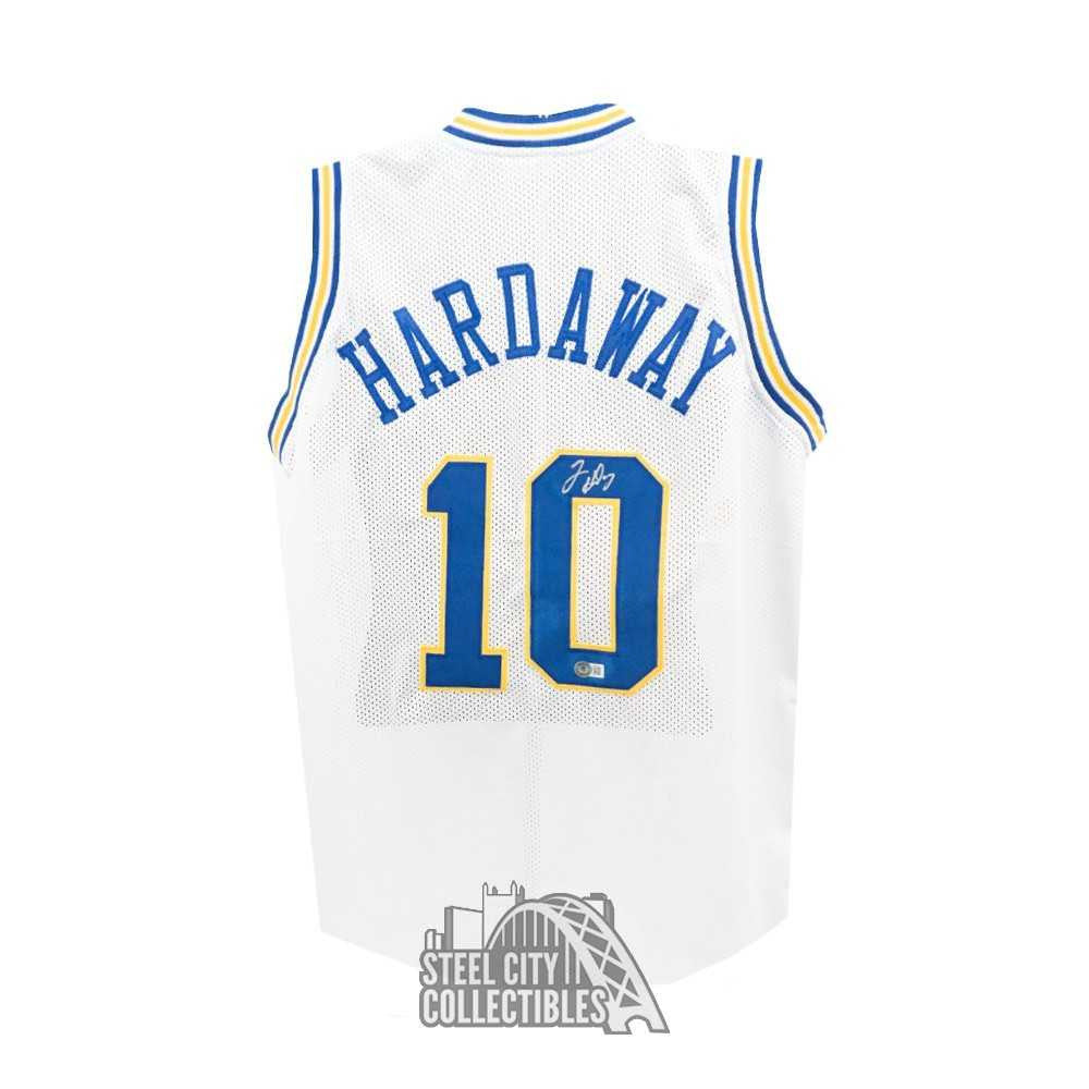 Tim Hardaway Autographed Golden State White Custom Basketball Jersey - BAS