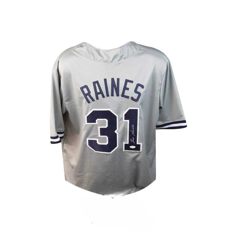 Tim Raines Autographed New York Gray Custom Baseball Jersey - JSA COA