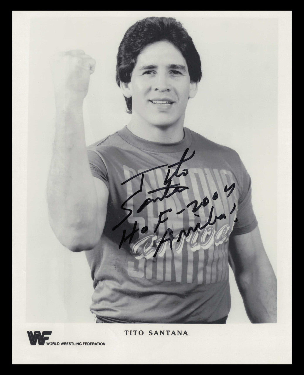 Tito Santana Autographed 8x10 Photo WWF (Smudged) SKU #247179