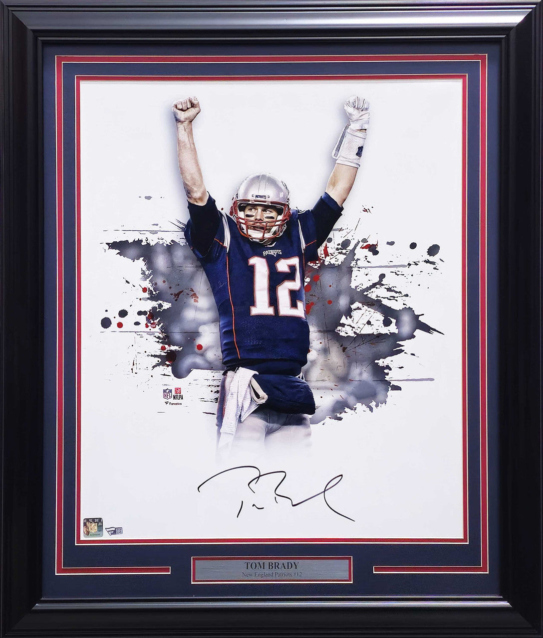 Tom Brady Autographed Framed 16x20 Photo New England Patriots Fanatics Holo #AA0112244