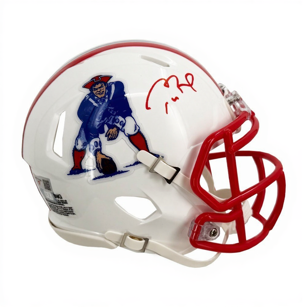 Tom Brady Autographed New England Patriots 90–92 Throwback Mini Helmet – Fanatics