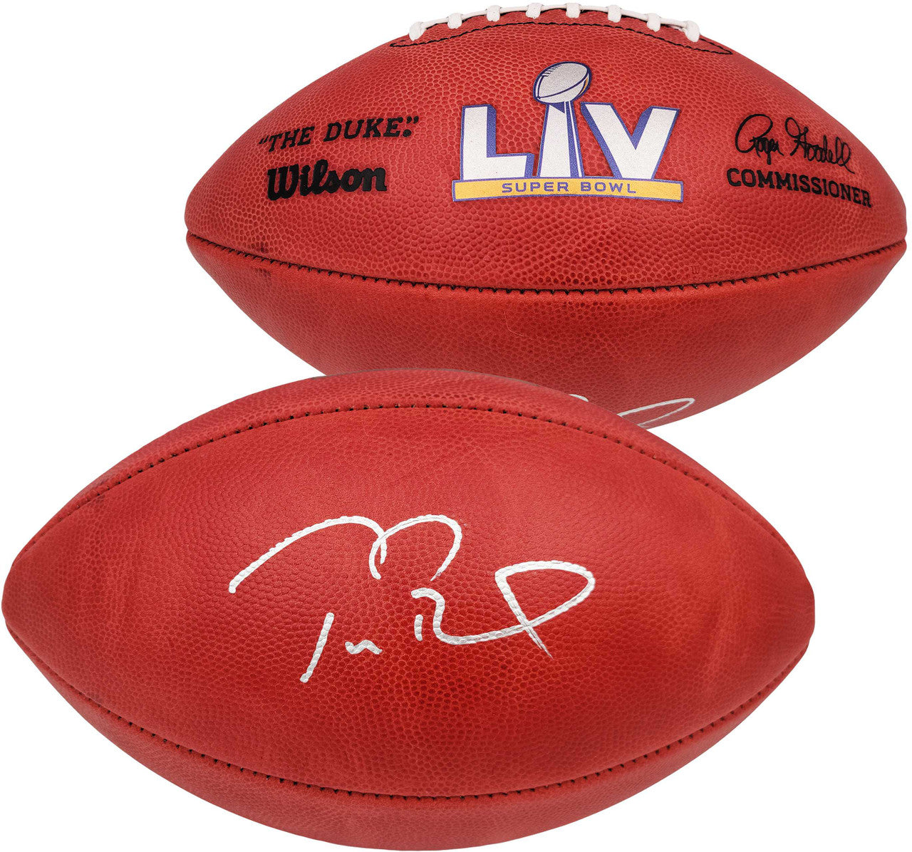 Tom Brady Autographed Official NFL Leather Super Bowl LV Logo Football – Tampa Bay Buccaneers (Fanatics Hologram)