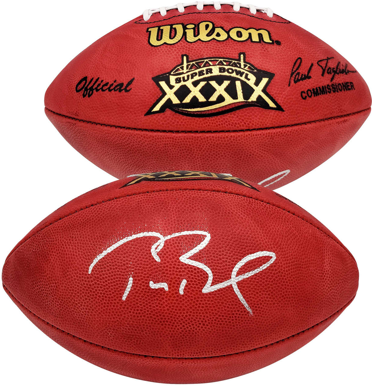 Tom Brady Autographed Official NFL Leather Super Bowl XXXIX Logo Football – New England Patriots (Fanatics Hologram)