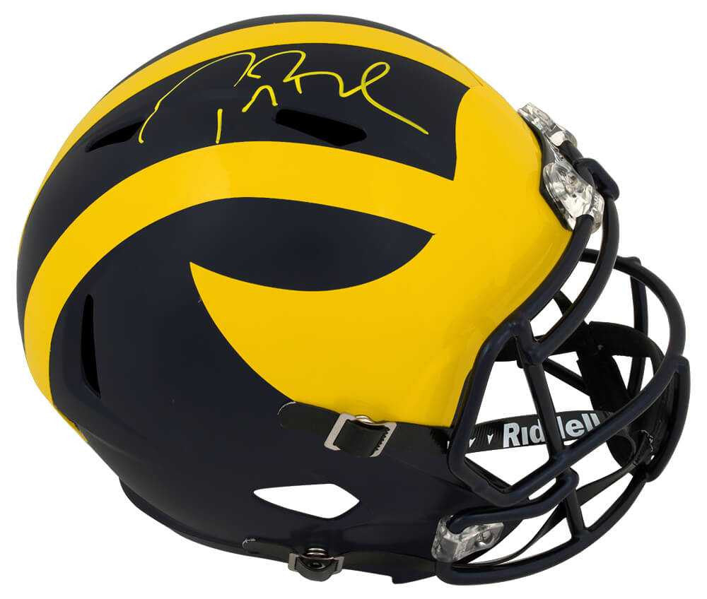 Tom Brady Signed Michigan Wolverines Riddell Full Size Speed Replica Helmet - Fanatics