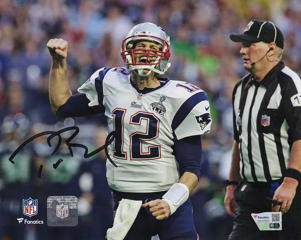 Tom Brady Signed New England Patriots Fist Pump Celebration 8x10 Photo - Fanatics