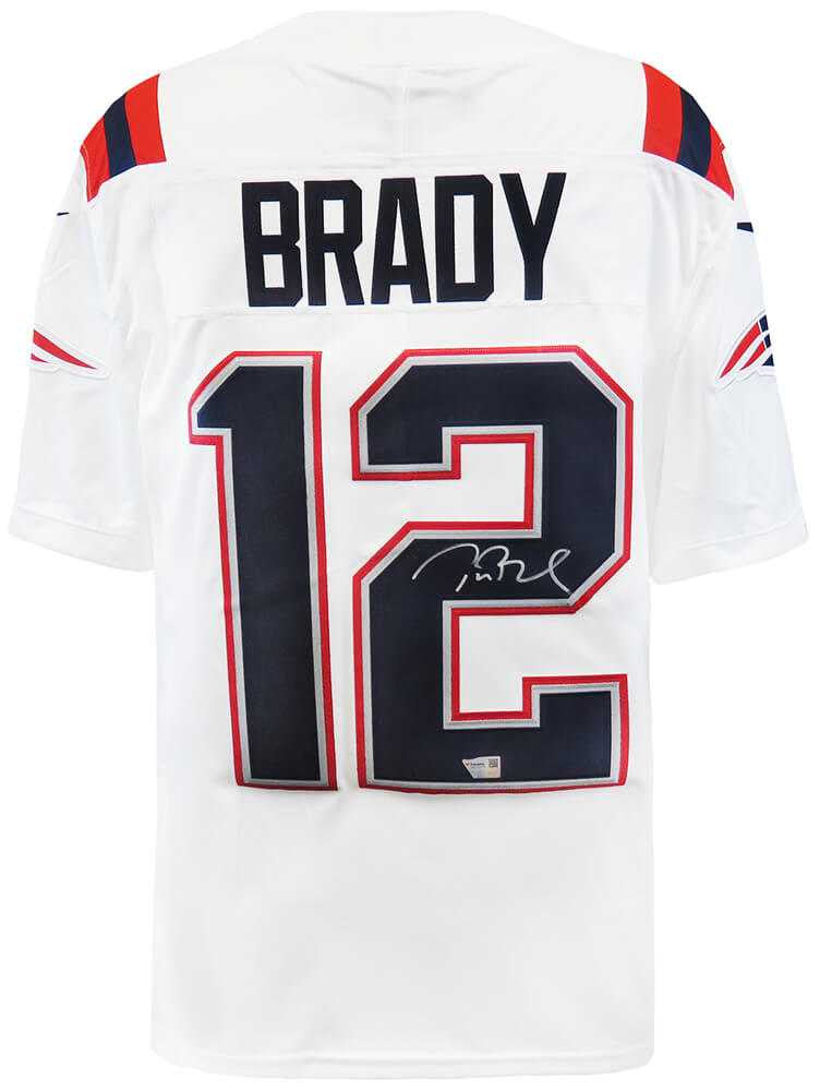 Tom Brady Autographed New England Patriots White Nike Limited Jersey – Fanatics COA