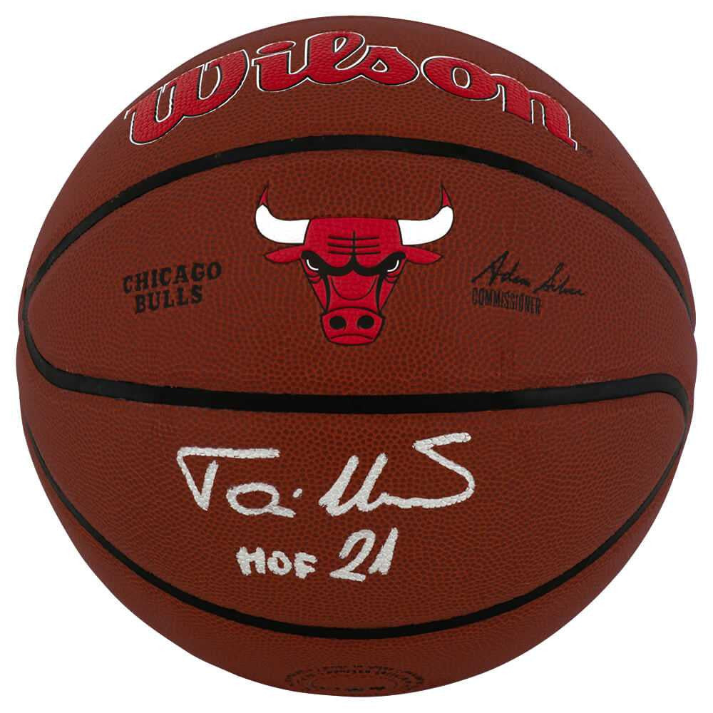 Toni Kukoc Signed Chicago Bulls Logo Wilson Alliance NBA Basketball w/HOF'21