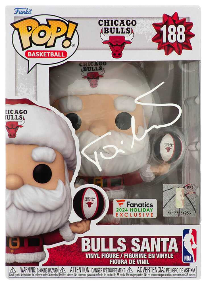 Toni Kukoc Signed Chicago Bulls SANTA Funko Pop Doll #188 - Schwartz Authenticated