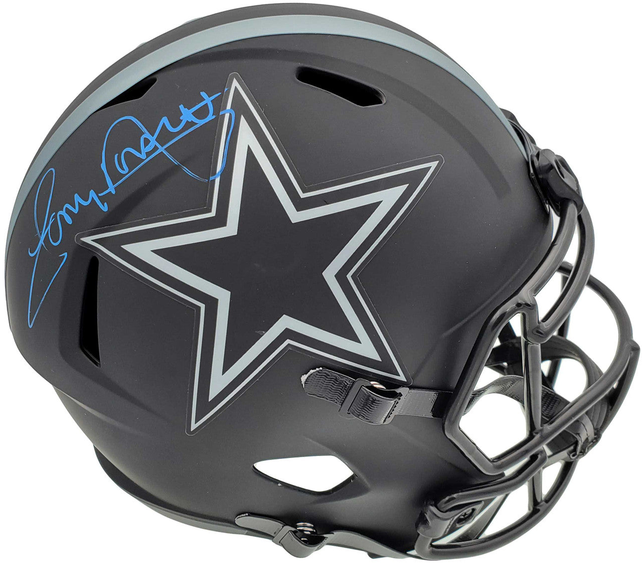 Tony Dorsett Autographed Eclipse Black Dallas Cowboys Full Size Speed Replica Helmet Beckett BAS
