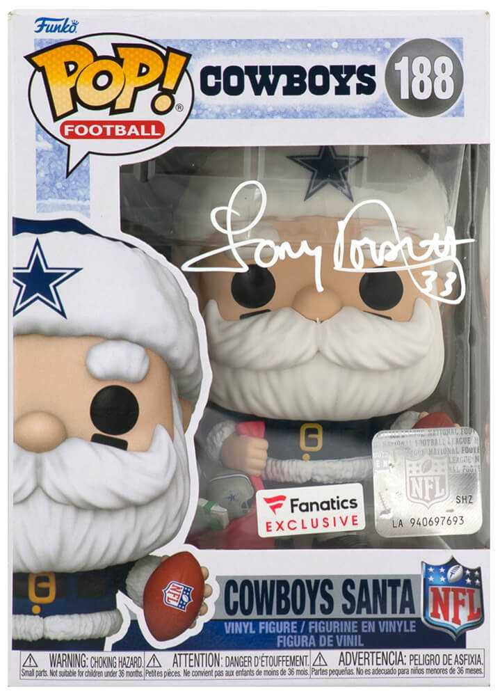 Tony Dorsett Signed Dallas Cowboys 'SANTA' Funko Pop Doll #188 - Schwartz Authenticated