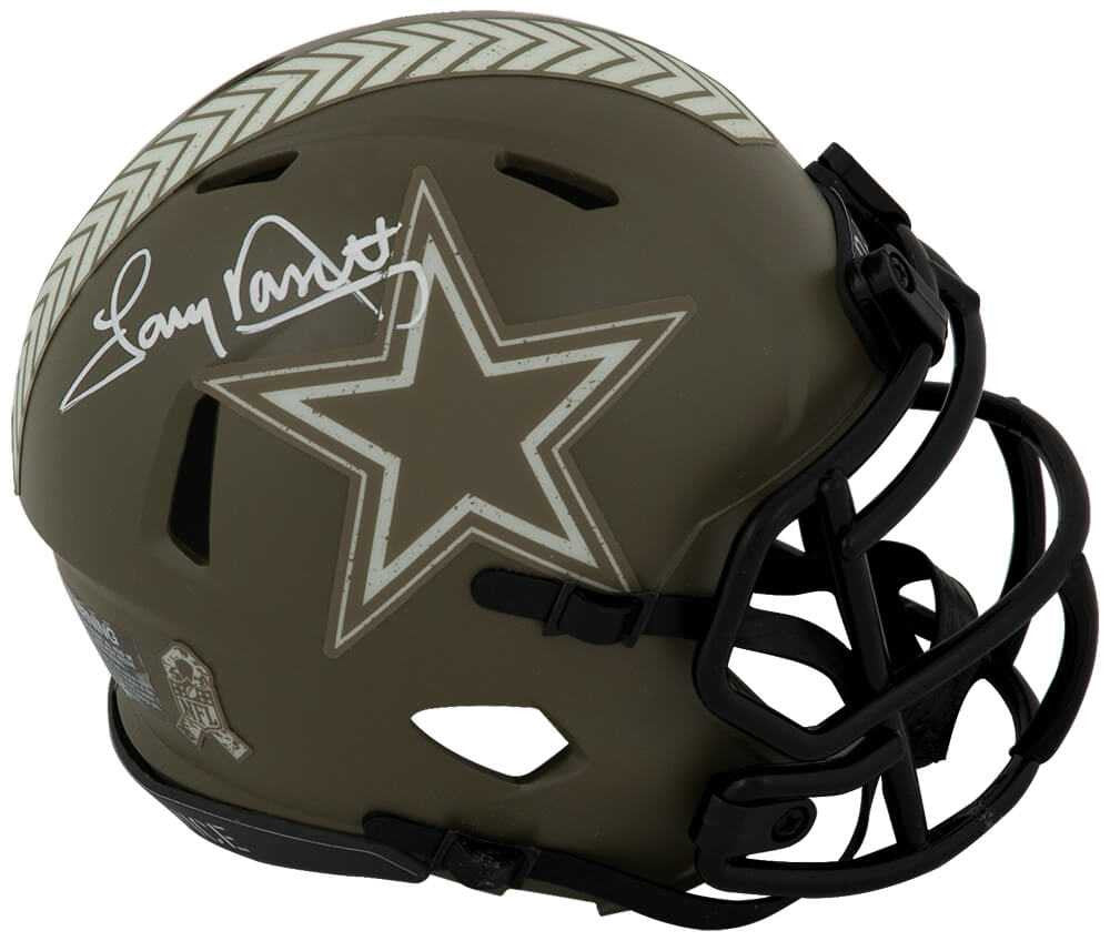 Tony Dorsett Signed Dallas Cowboys Salute to Service Riddell Speed Mini Helmet - Schwartz Authenticated