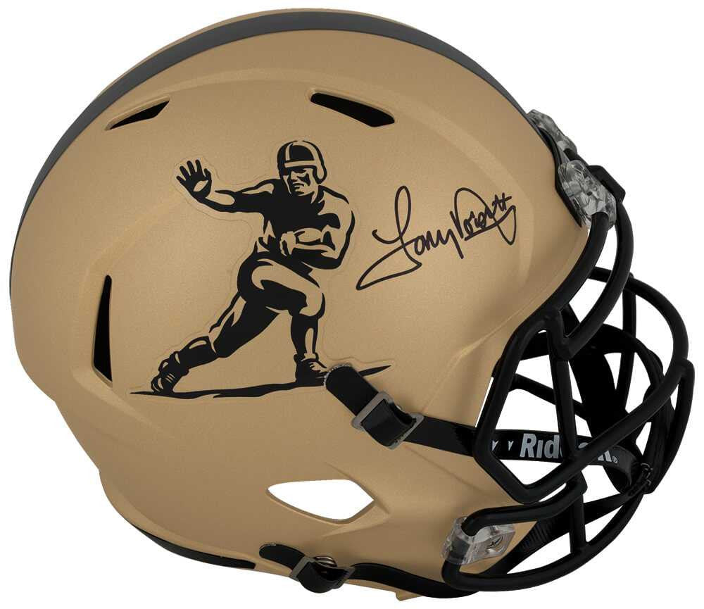 Tony Dorsett Signed Heisman Trophy Logo Gold Riddell Full Size Speed Helmet - Schwartz Authenticated