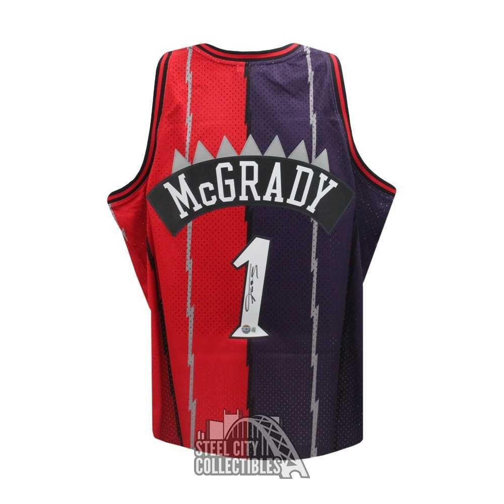 Tracy McGrady Autographed Toronto Mitchell & Ness Basketball Jersey (Large) - BAS