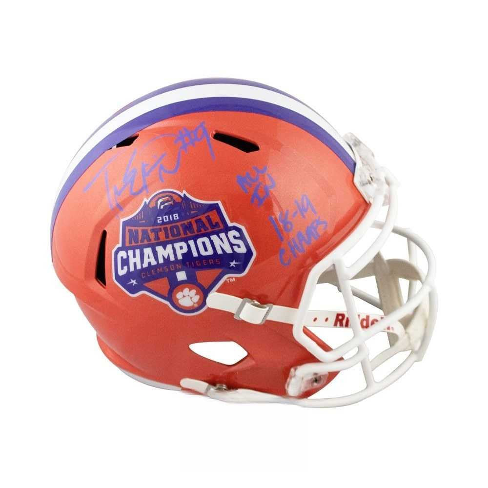 Travis Etienne Autographed Clemson Tigers 2018 National Champions Replica Full Size Helmet – Beckett BAS