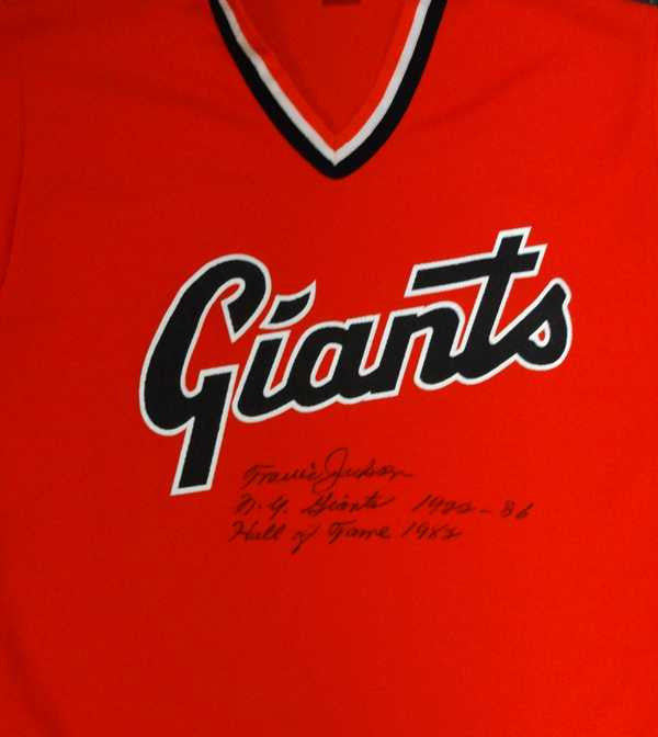 Travis Jackson Autographed New York Giants Jersey "NY Giants 1922-36 & Hall Of Fame 1982" PSA/DNA #W07958
