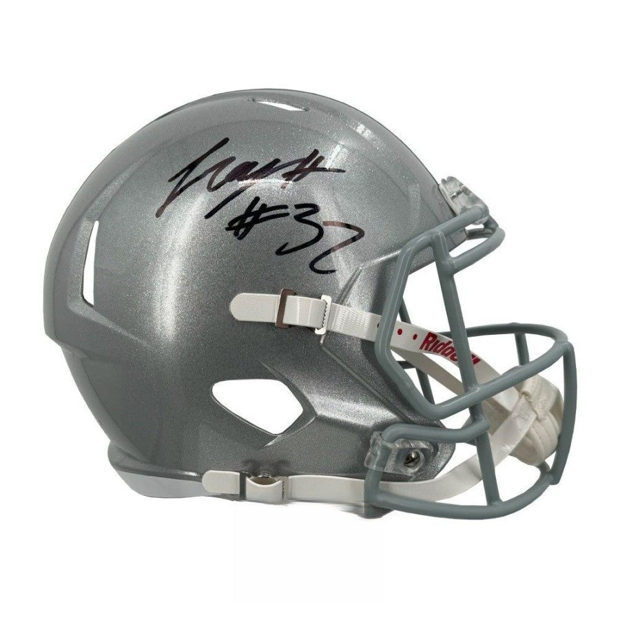 TreVeyon Henderson Autographed Ohio State Buckeyes Full-Size Speed Helmet – Beckett BAS
