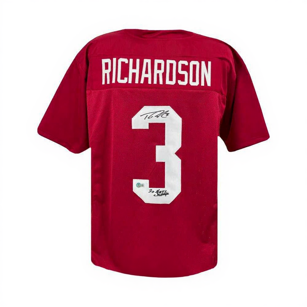 Trent Richardson Autographed Alabama Crimson Tide Maroon Custom Football Jersey “2x Nat’l Champs” – Beckett BAS