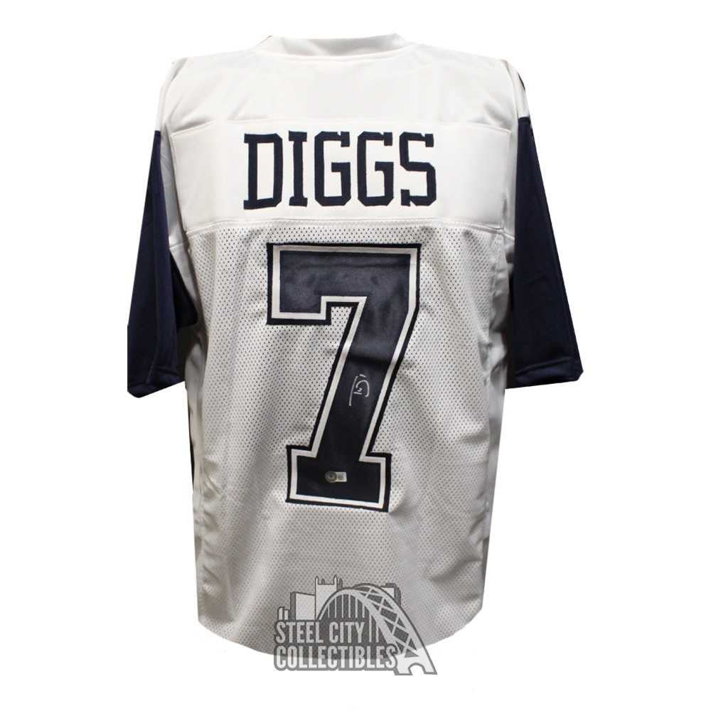 Trevon Diggs Autographed Dallas Custom White Football Jersey - BAS