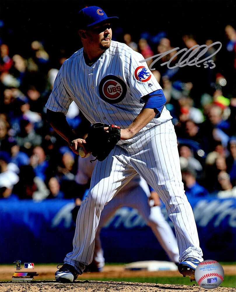 Trevor Cahill Signed Chicago Cubs Pitching Action 8x10 Photo