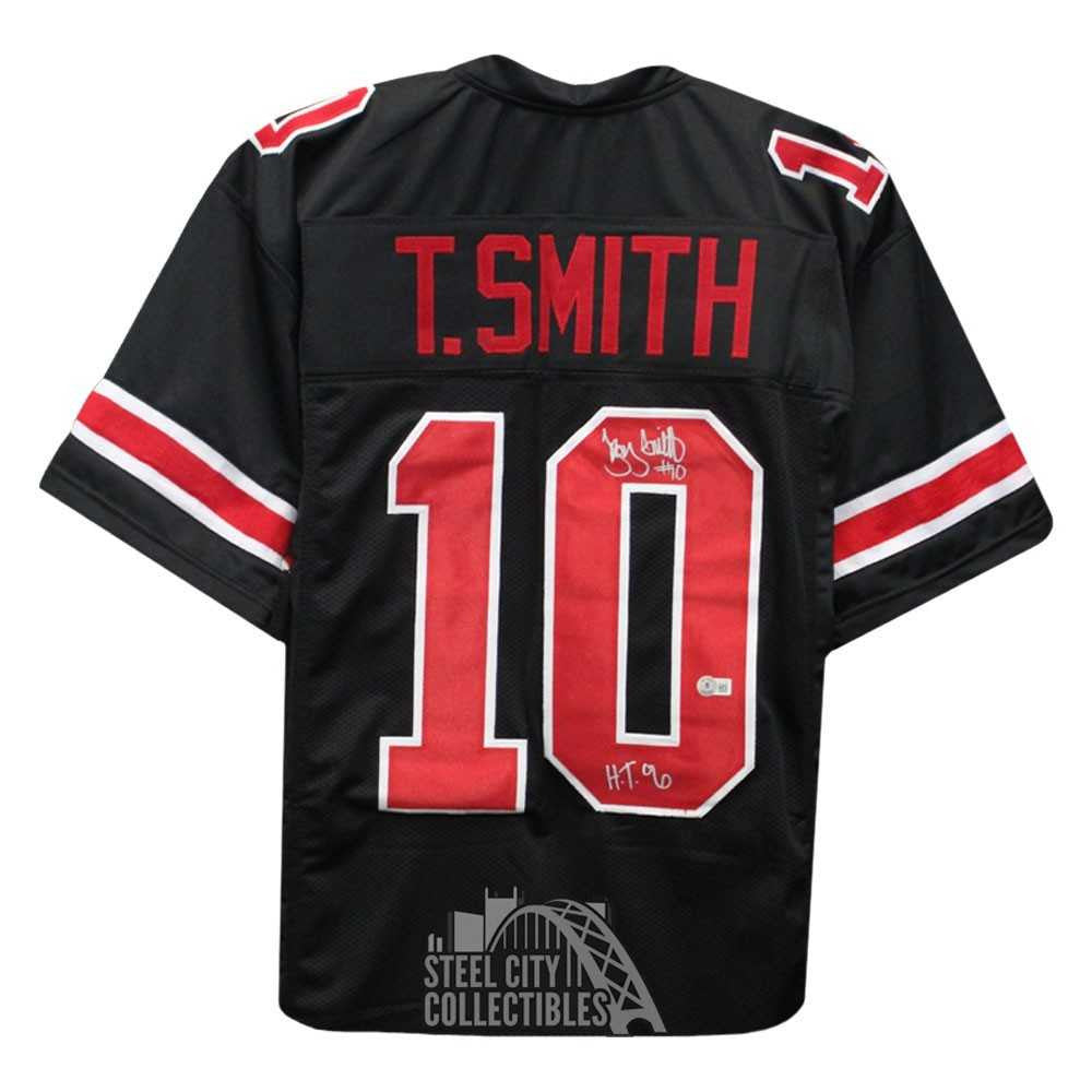 Troy Smith Autographed Ohio State Custom Black Football Jersey Heisman 06 - BAS