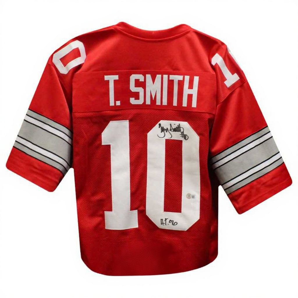 Troy Smith Autographed Ohio State Buckeyes Red Custom Football Jersey “Heisman 06” – Beckett BAS
