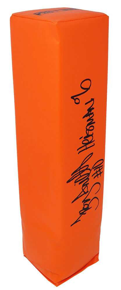 Troy Smith Signed Orange Endzone Pylon w/Heisman'06 - Schwartz Authenticated