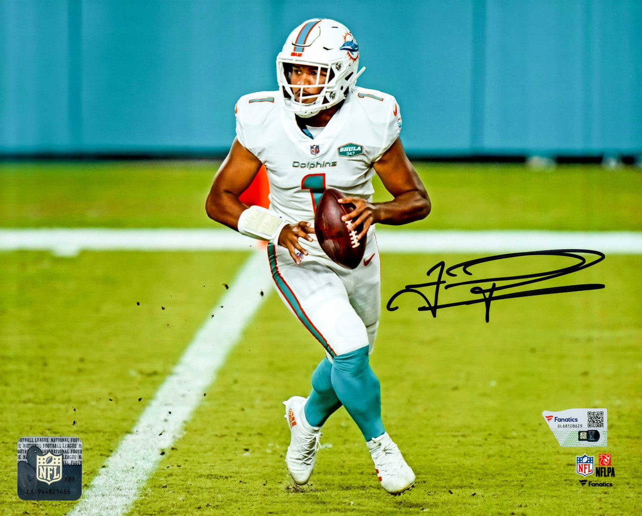 Tua Tagovailoa Autographed 8x10 Photo Miami Dolphins Fanatics Holo