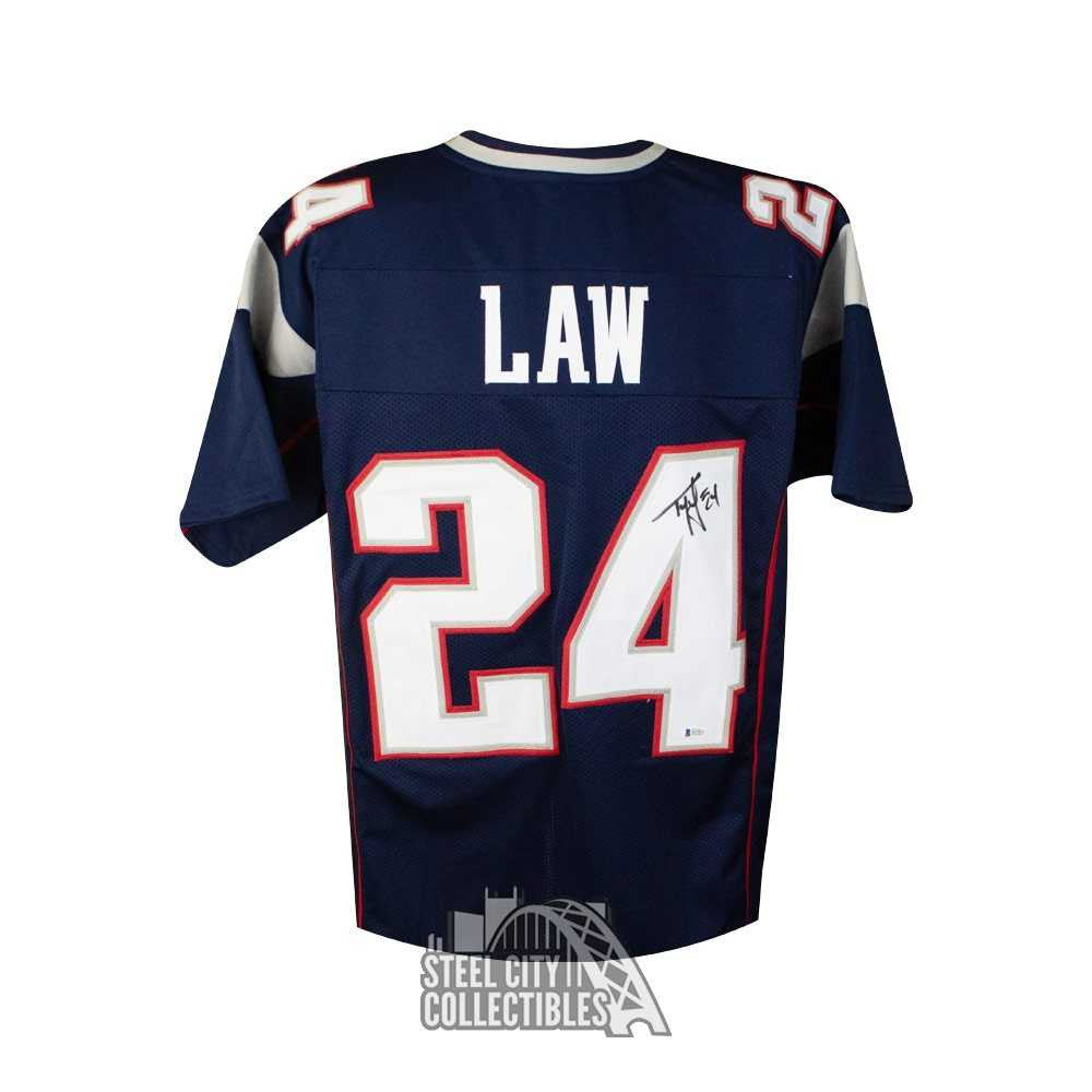 Ty Law Autographed New England Custom Football Jersey - BAS