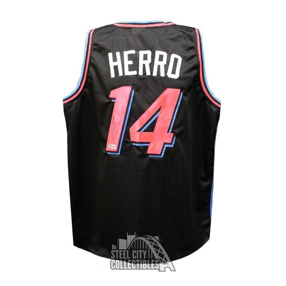 Tyler Herro Autographed Miami Vice Custom Basketball Jersey - BAS