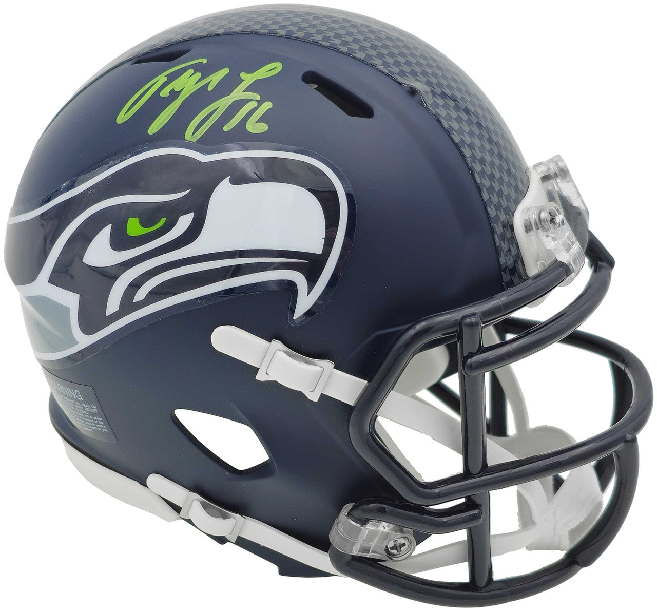 Tyler Lockett Autographed Seattle Seahawks Blue Speed Mini Helmet MCS Holo