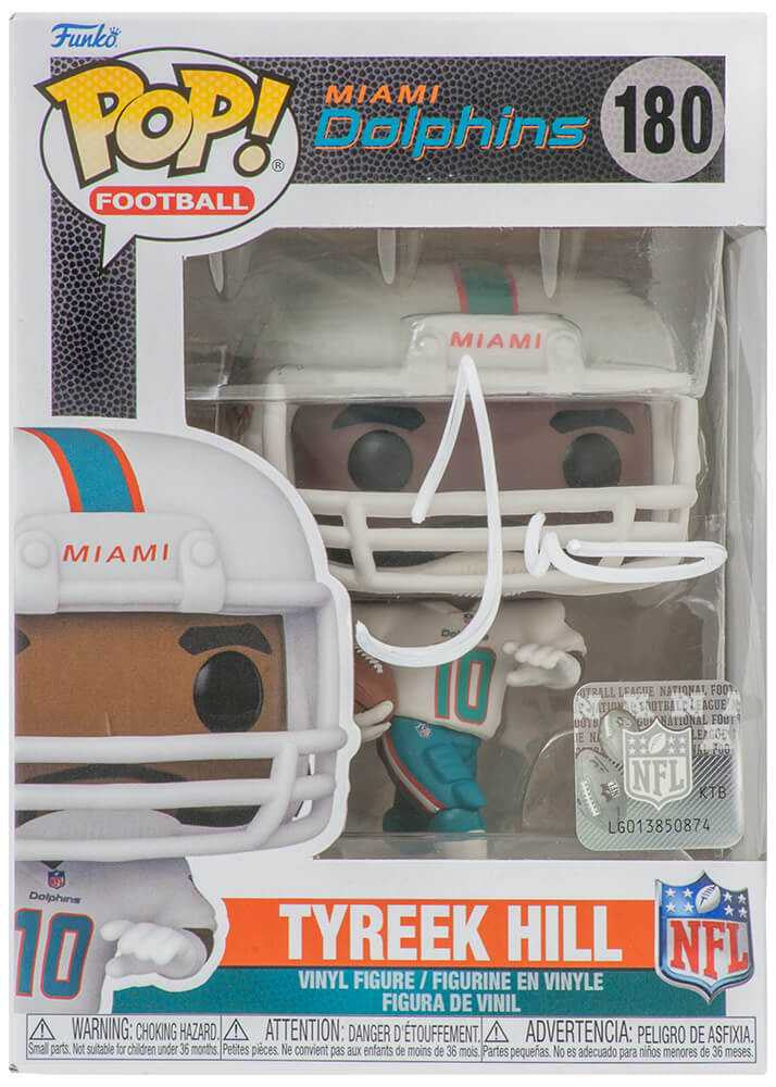 Tyreek Hill Signed Miami Dolphins NFL Funko Pop Figurine #180 - Schwartz Authenticated