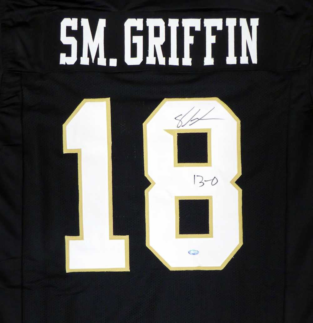 Shaquem Griffin Autographed UCF Black Jersey “13-0” – MCS Hologram