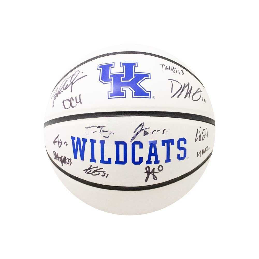 University of Kentucky Autographed White NCAA Basketball – BAS COA
