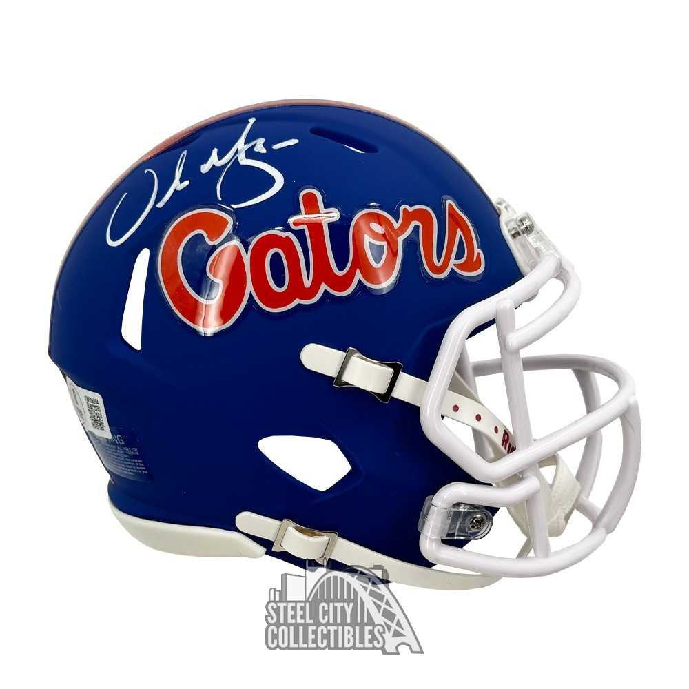 Urban Meyer Autographed Florida Blue Speed Mini Football Helmet - BAS