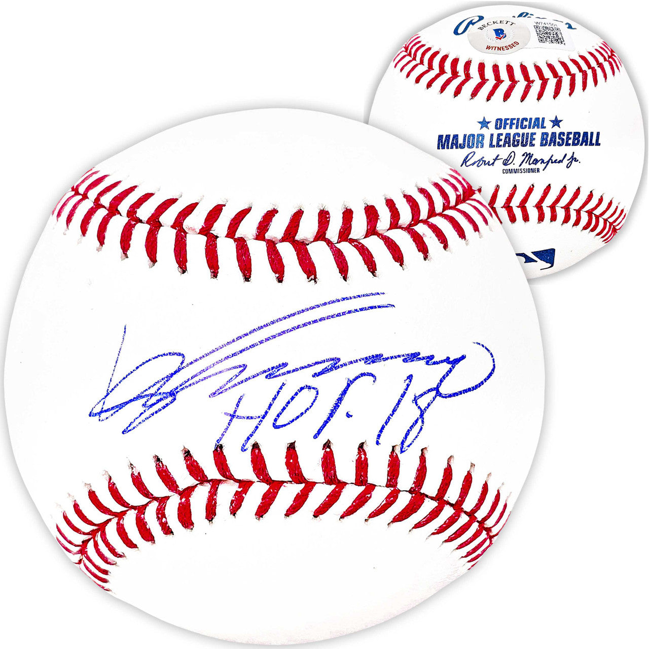 Vladimir Guerrero Autographed Official MLB Baseball Anaheim Angels "HOF 18" Beckett BAS Witness Stock #220530