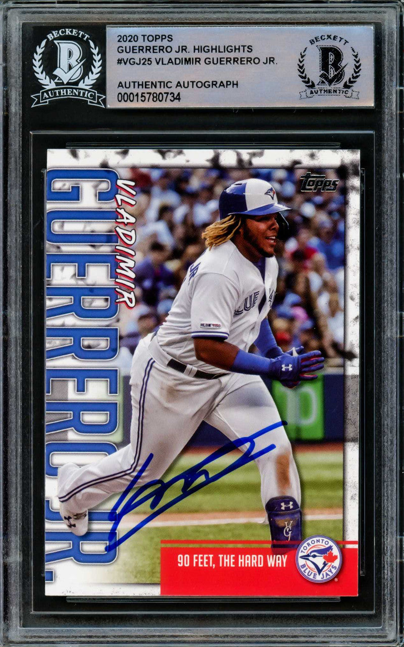 Vladmir Guerrero Jr. Autographed 2020 Topps Highlights Card #VGJ-25 Toronto Blue Jays Beckett BAS Stock #216864