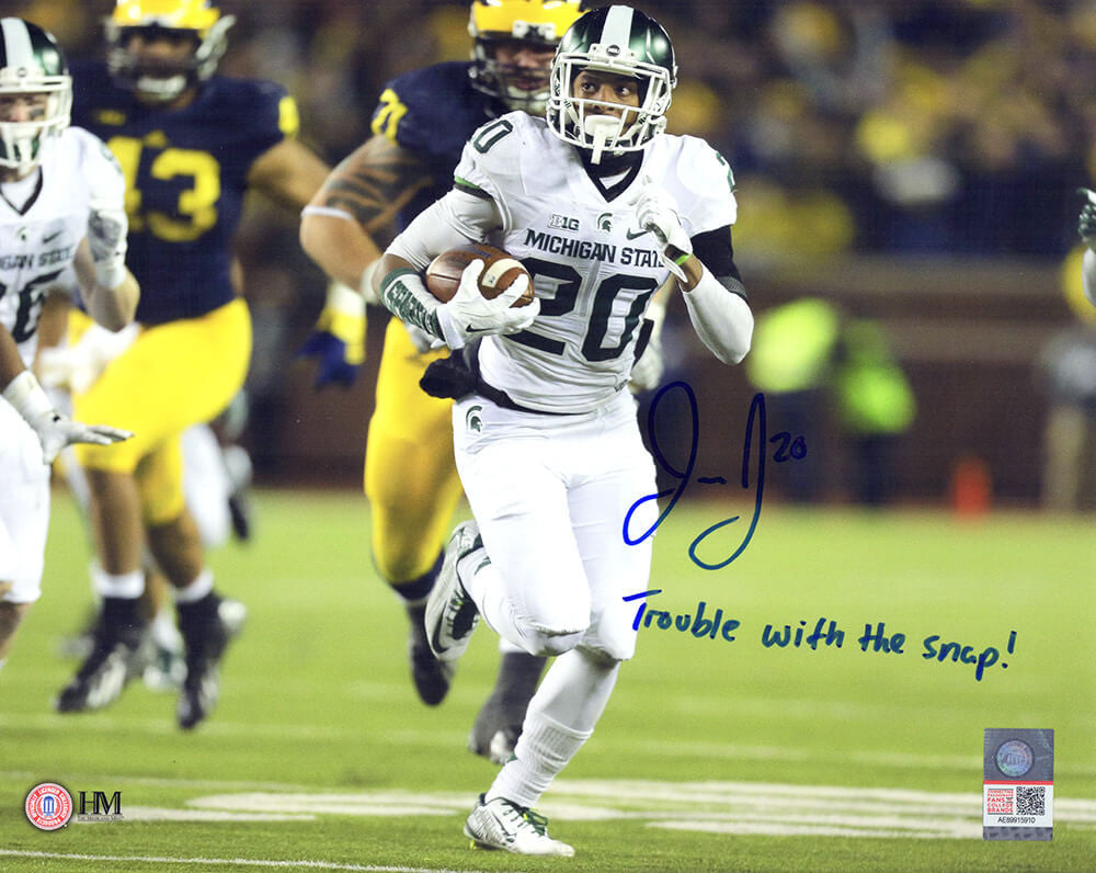 Jalen Watts Jackson Signed Michigan State Game Winning TD vs Michigan 8x10 Photo w/Trouble With The Snap!