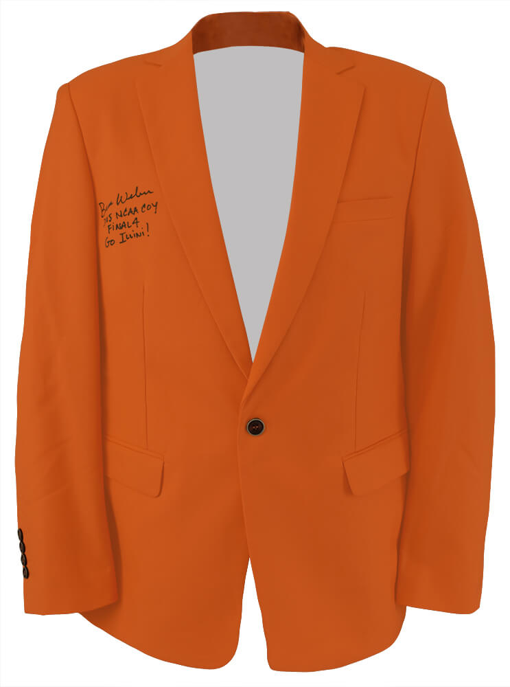 Bruce Weber Signed Mogu Men's Orange Blazer Sport Coat Jacket w/2005 NCAA COY, Final 4, Go Illini