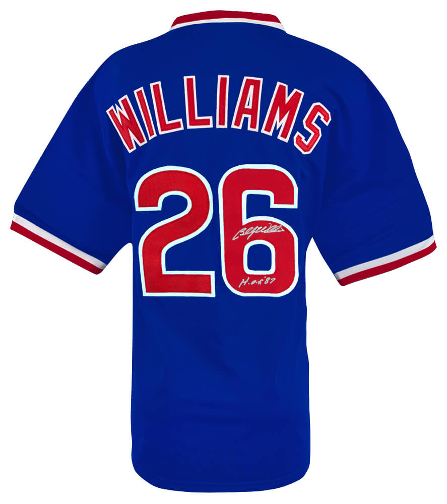 Billy Williams Signed Chicago Cubs Blue Custom Baseball Jersey "HOF 87" Schwartz Authenticated