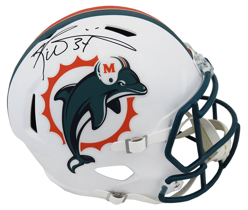 Ricky Williams Signed Miami Dolphins 1990s Throwback Riddell Full Size Speed Replica Helmet Schwartz
