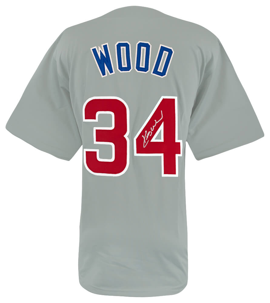 Chicago Cubs Kerry Wood Signed Grey Custom Baseball Jersey