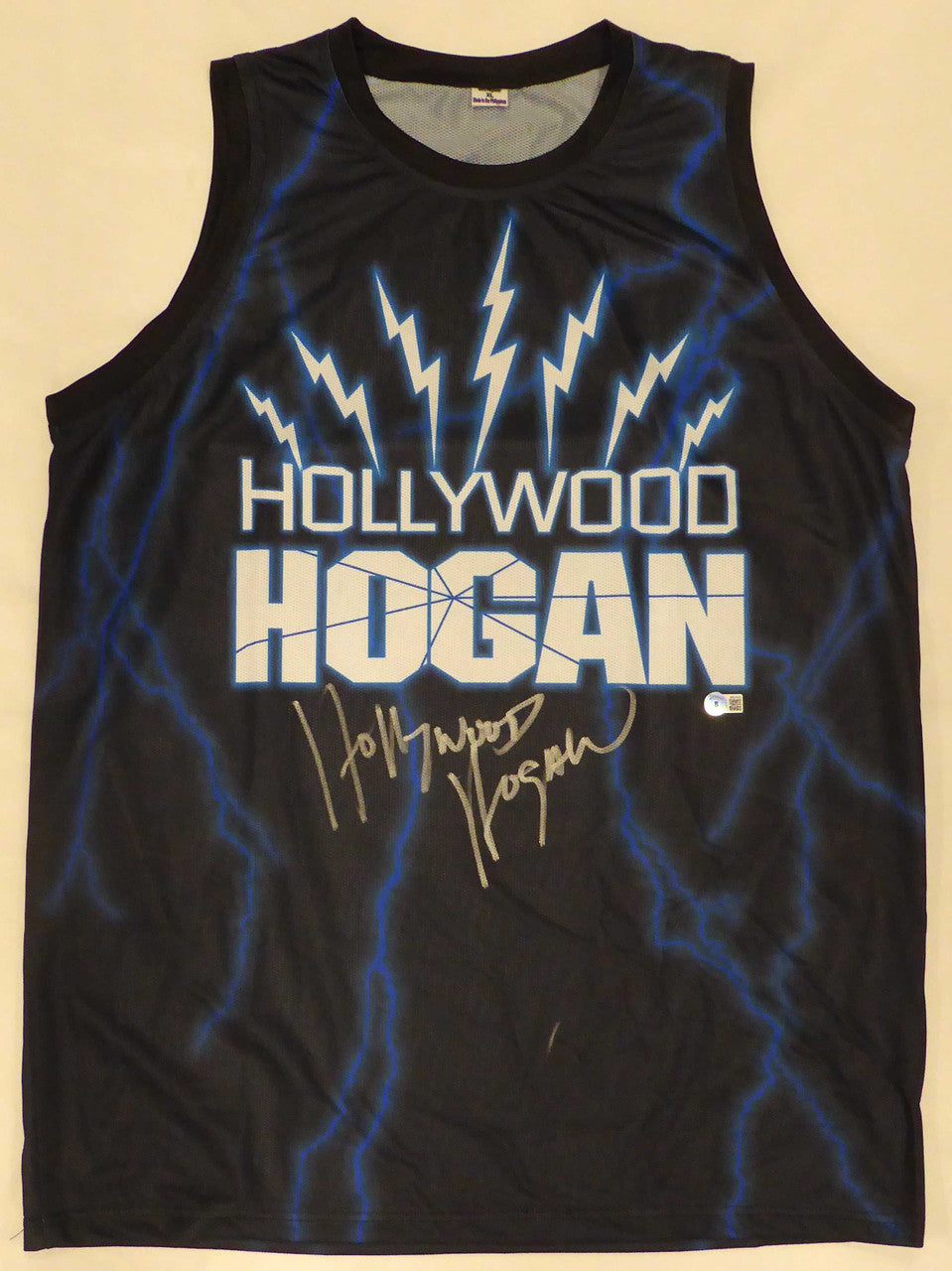 WWE Hulk Hogan Autographed Black Jersey "Hollywood Hogan" Beckett BAS QR #WR25656