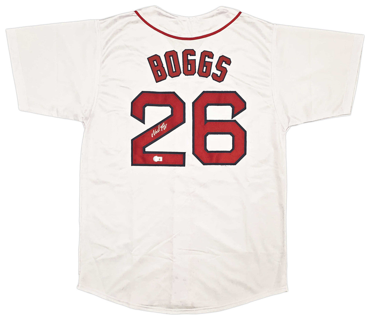 Wade Boggs Autographed Boston Red Sox Custom White Baseball Jersey – Beckett BAS Witness