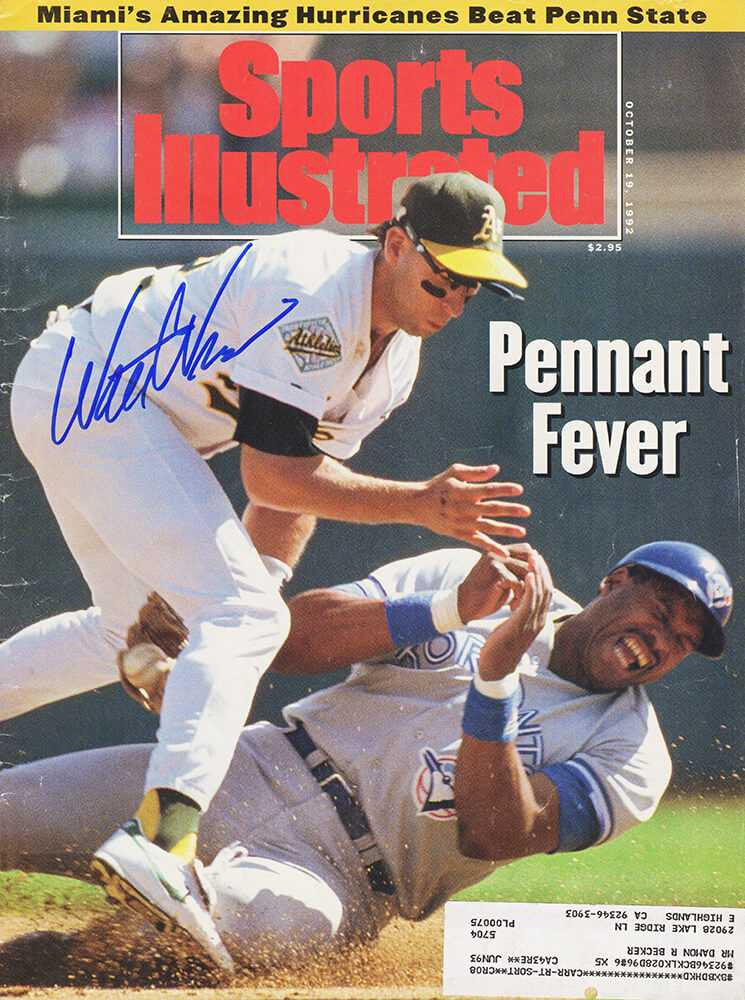 Walt Weiss Signed Signed Oakland A's 10-19-92 Sports Illustrated Original Magazine - Schwartz Authenticated