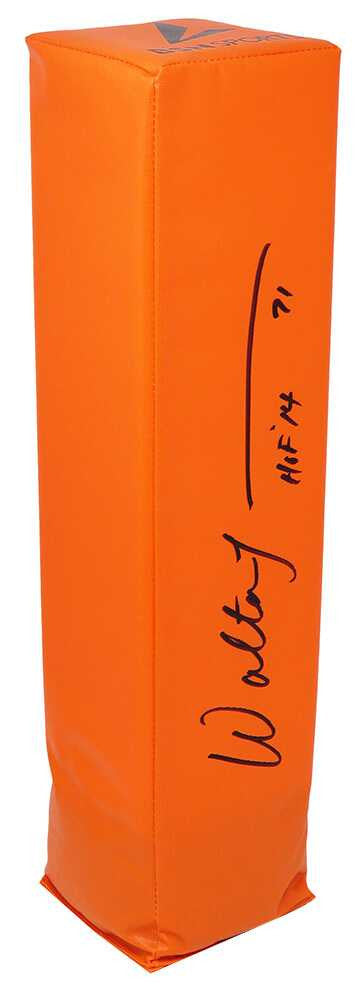 Walter Jones Autographed Orange Endzone Football Pylon w/HOF 2014  Beckett COA