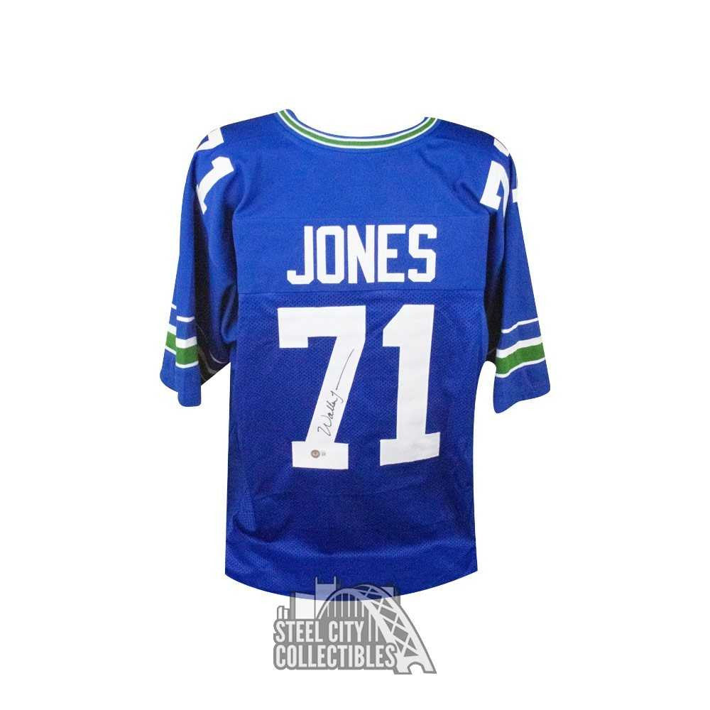 Walter Jones Autographed Seattle Custom Blue Football Jersey - BAS